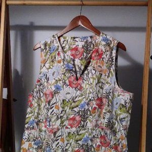 J. Jill Love Linen Floral Shift Dress Size XL